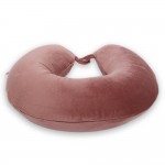 VIAGGI U Shape Round Memory Foam Soft Travel Neck Pillow for Neck Pain Relief Cervical Orthopedic Use Comfortable Neck Rest - Dusty Pink